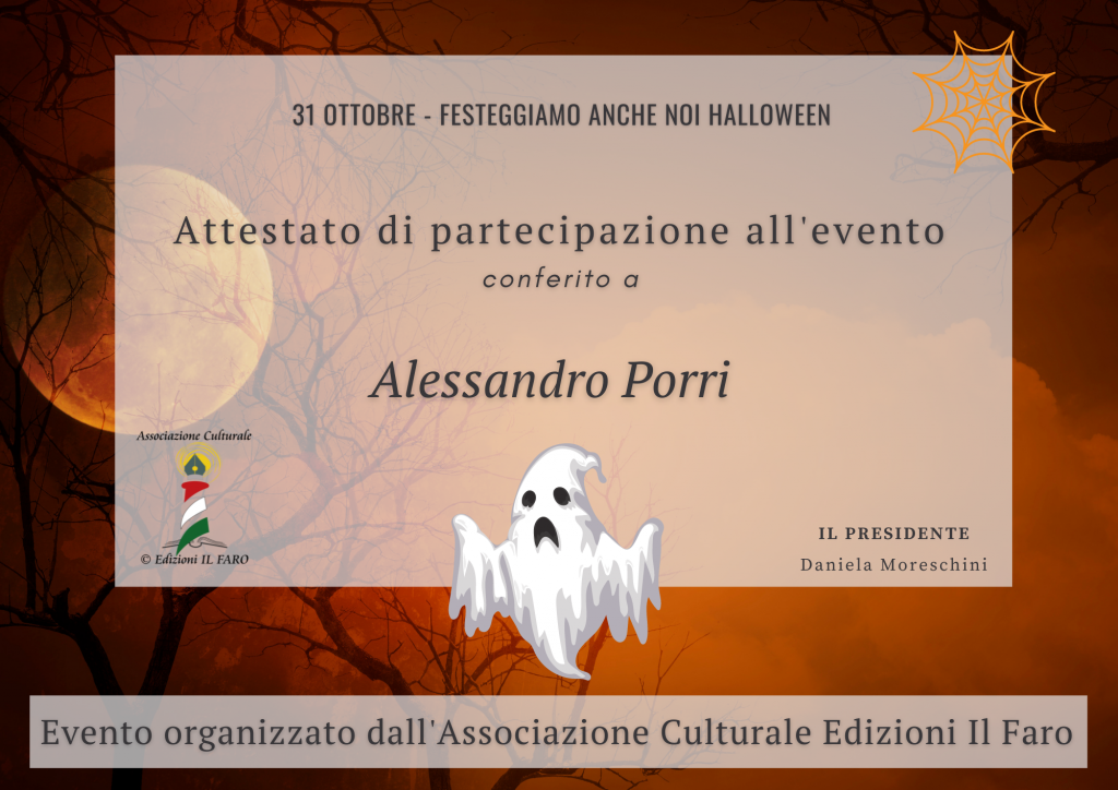 Evento Halloween - associazione culturale edizioni il faro, roma, eventi online