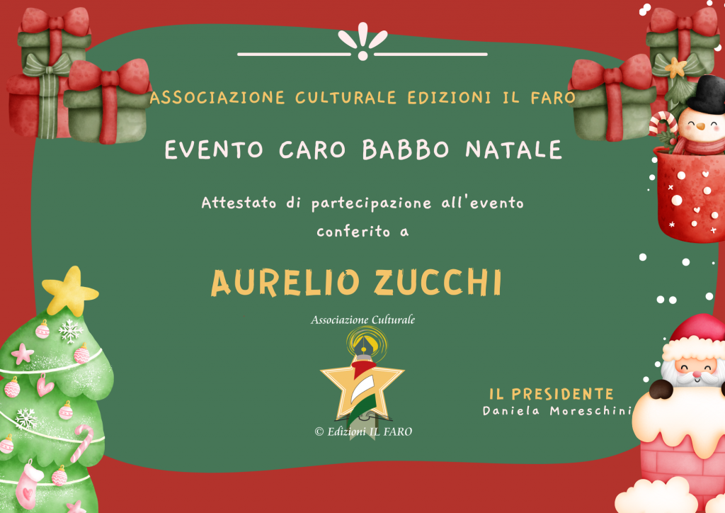 Evento di Natale, caro babbo natale, associazione culturale Edizioni Il Faro Roma, eventi online